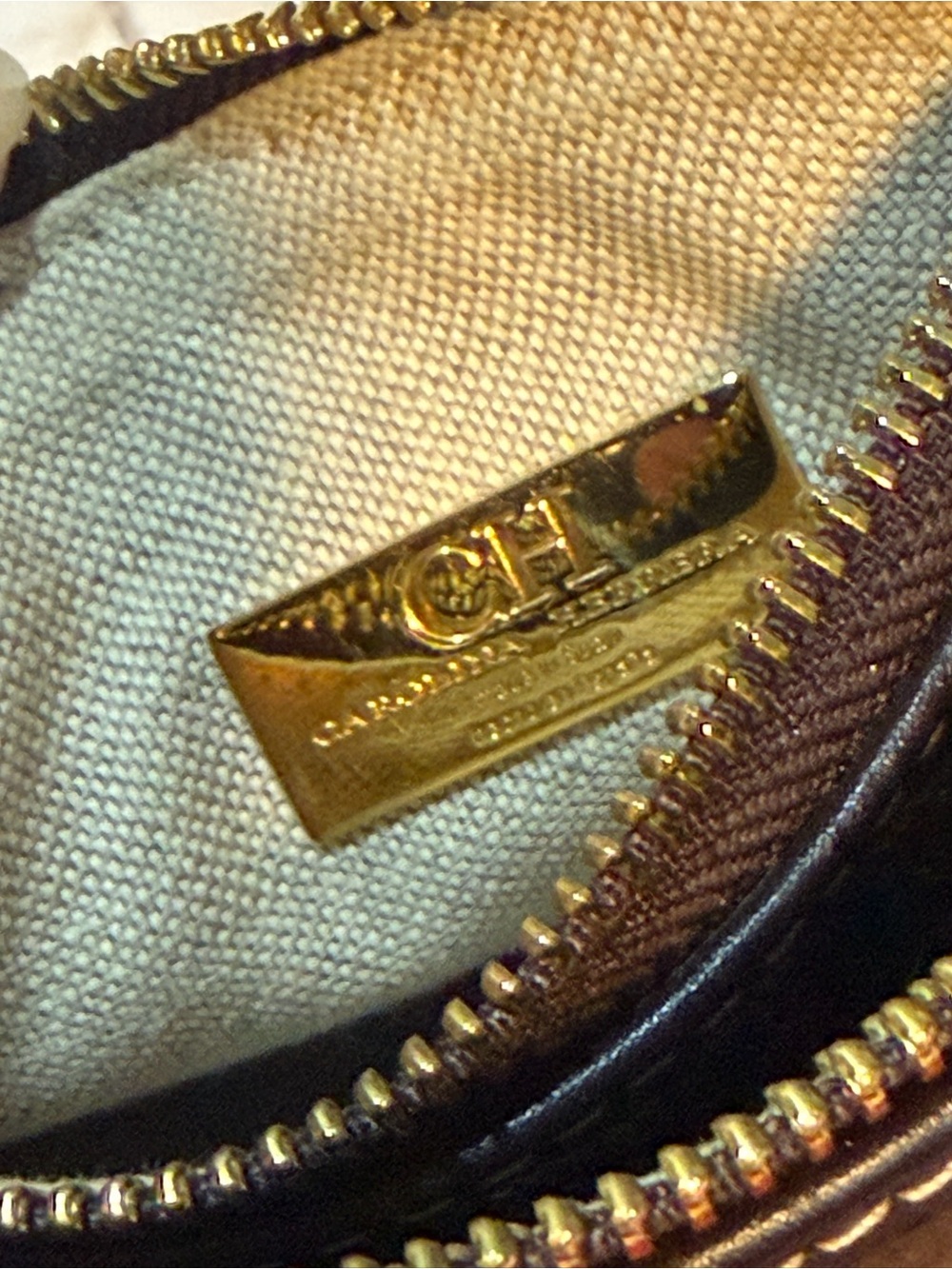 Carolina Herrera Dark Brown Monogram Castanuela Bag - Picture 13 of 17